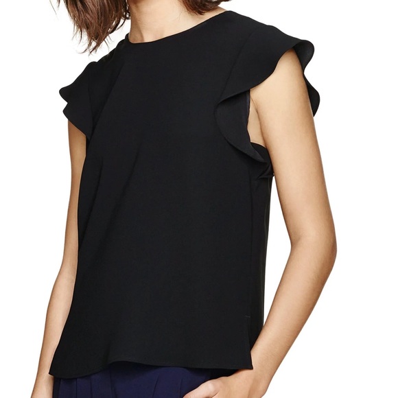 Aritzia Babaton Chaplin Flutter Sleeve Blouse - White - XS - Picture 5 of 5